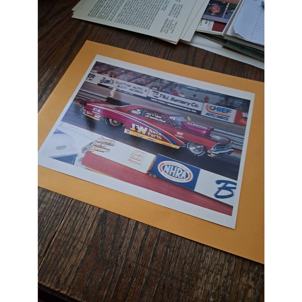 Vintage Jeff Littleton 1967 Nova World's Fastest Drag Car 8x10 Promo Photo NHRA